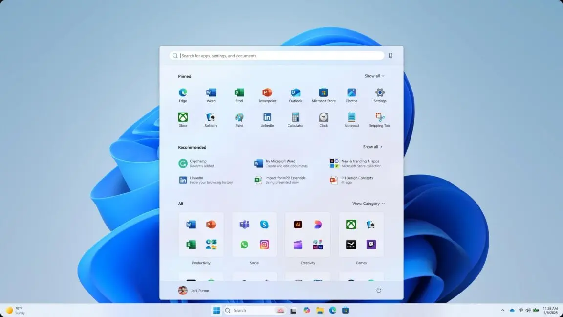 Microsoft, Windows 11 Başlat Menüsü İçin Denediği Ama Vazgeçtiği Fikirleri Paylaştı
