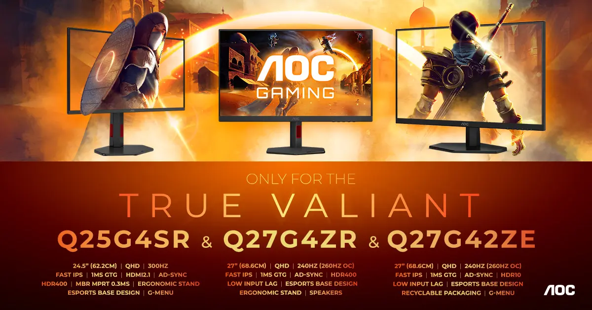 AOC'dan Oyuncular İçin Yeni Canavarlar: 300Hz'e Varan QHD Monitörler Geliyor!