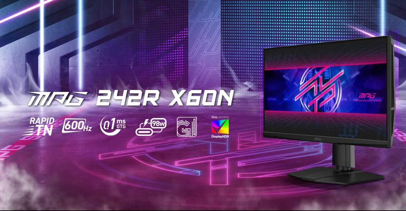 MSI'dan Rekor Kırmaya Geliyor: 600 Hz Tazeleme Hızlı MPG 242R X60N Monitör Tanıtıldı!