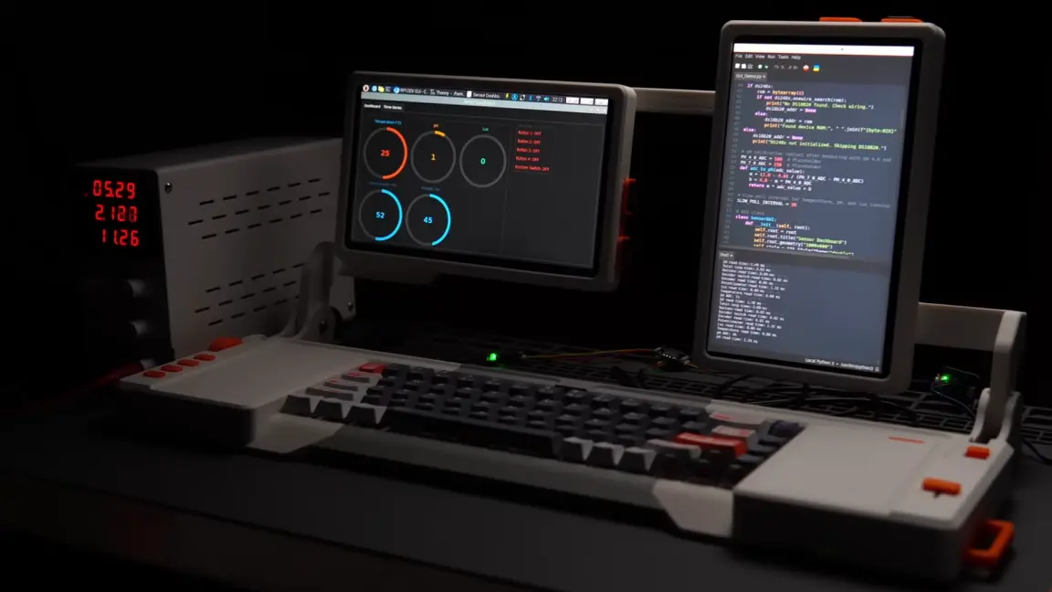 Raspberry Pi 5 ile Geliştirilen İki Ekranlı Fütüristik Cyberdeck: Tanıtıldı!
