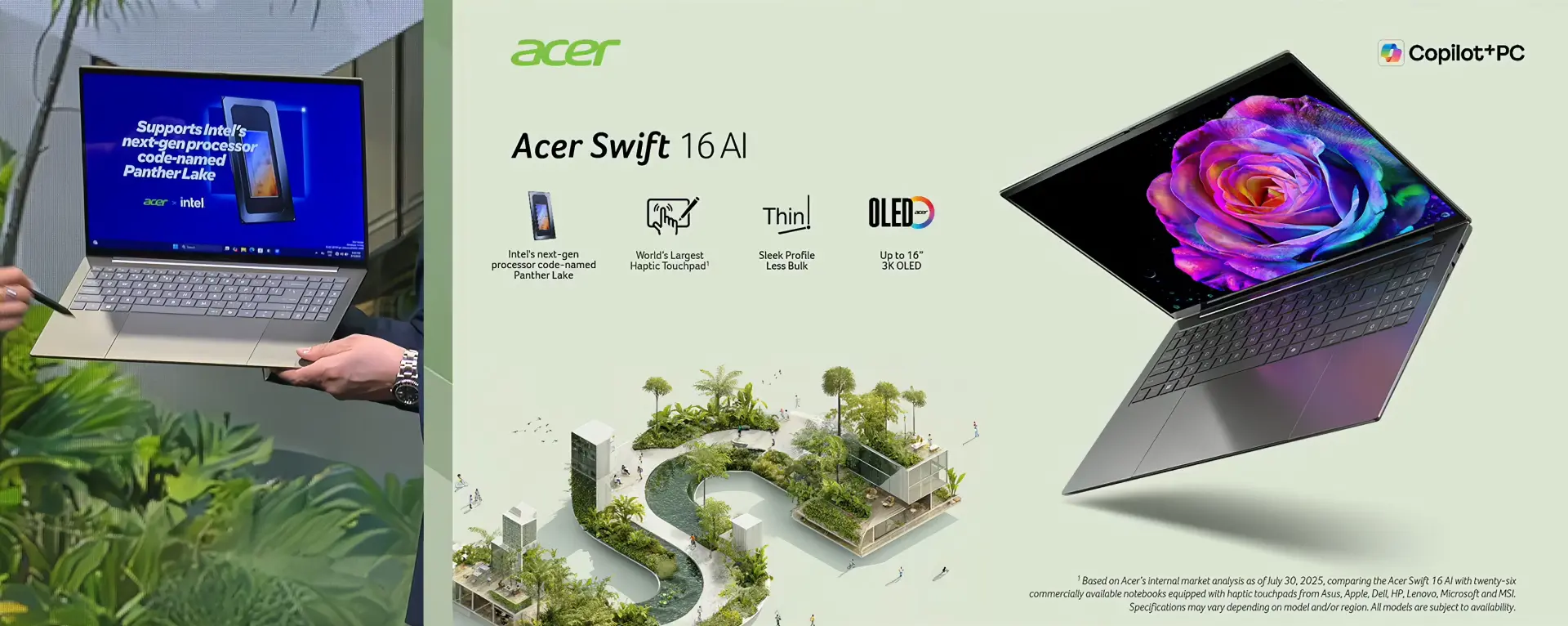 Intel'in Yeni Panther Lake İşlemcili Acer Swift 16 AI Tanıtıldı: Dev Dokunmatik Tablet ve 3K OLED Ekran Bir Arada!