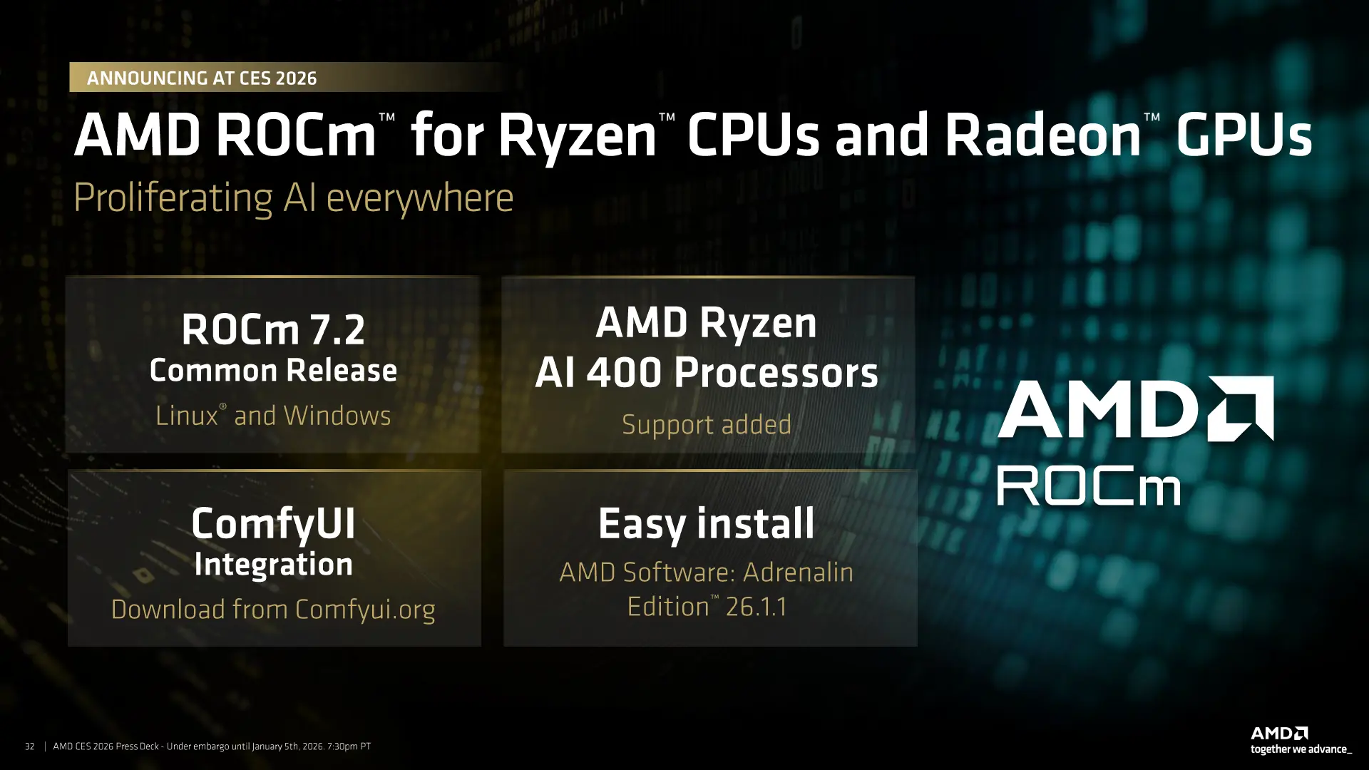 AMD'den Yerel Yapay Zeka Hamlesi: Ryzen AI 400 ve ROCm 7.2.2 İle Performans Sınırları Zorlanıyor