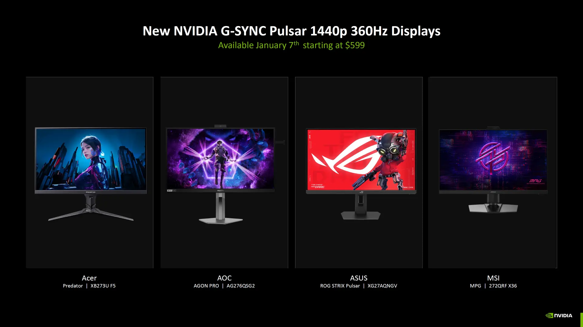 NVIDIA G-Sync Pulsar Monitörler Sahneye Çıkıyor: 1000 Hz Üzeri Netlik ve 27 inç 1440p Panel Sadece 599 Dolar'dan Başlıyor!