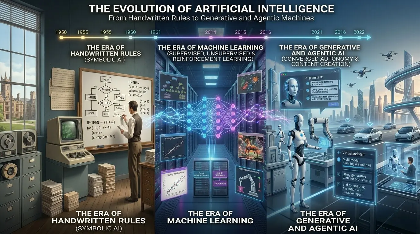 Yapay Zekanın Evrimi: El Yazısı Kurallardan Üretken ve Etkili Makinelere