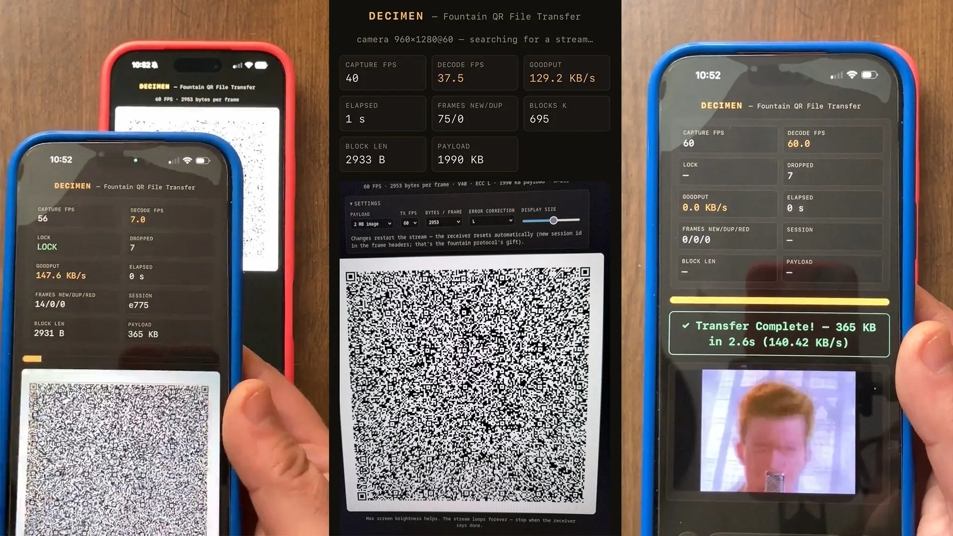 Uygulama Gerekmeden QR Kodlarla 60 FPS Hızında Veri Aktarımı Mümkün: Telefonlar Arası 190 KB/s Hızına Ulaşıldı!