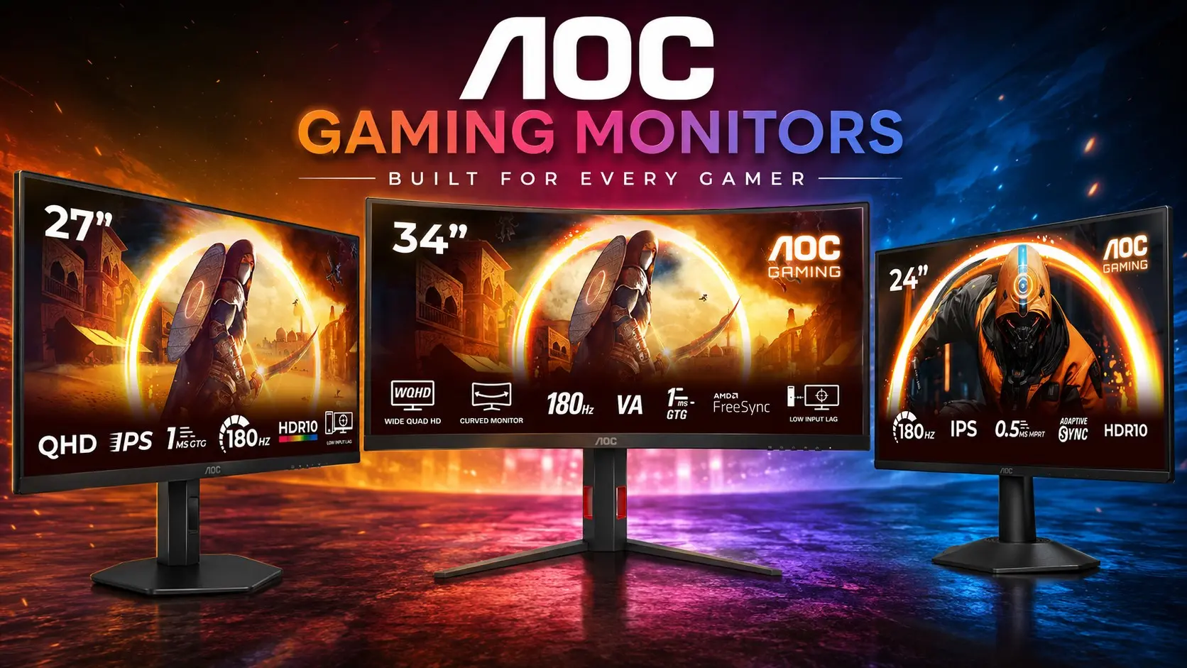 Bütçe Dostu Oyuncu Monitörleri Geldi: AOC'tan HD, QHD ve WQHD Çözünürlükte Yeni Modeller