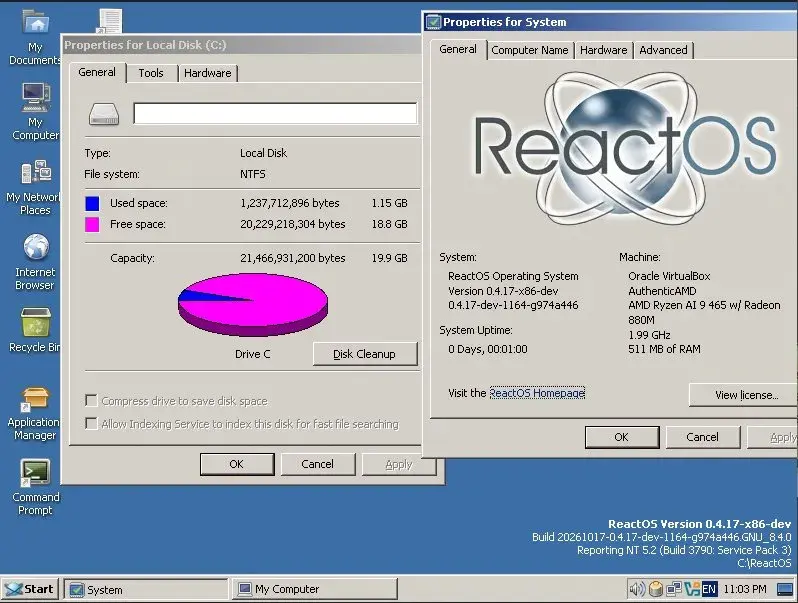 ReactOS Kritik Bir Eşiği Daha Aştı: Windows Dosya Sistemiyle Kurulum Artık Mümkün!