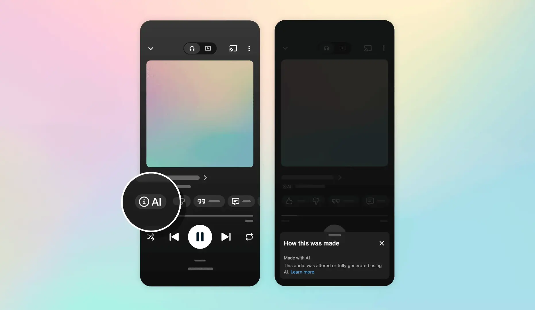 YouTube Music'ten Yapay Zeka Müziğe Net Etiket: 